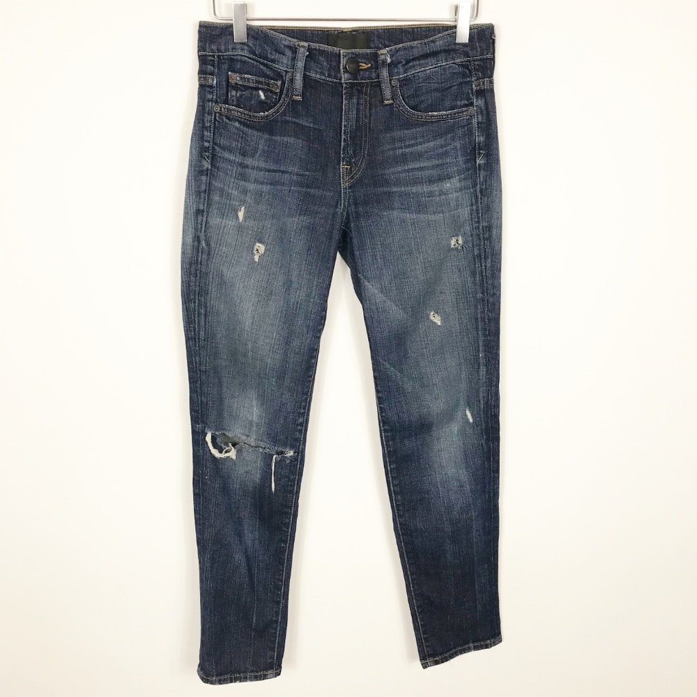 Vince Five Pocket Relaxed Rolled Dark Crimson Jean